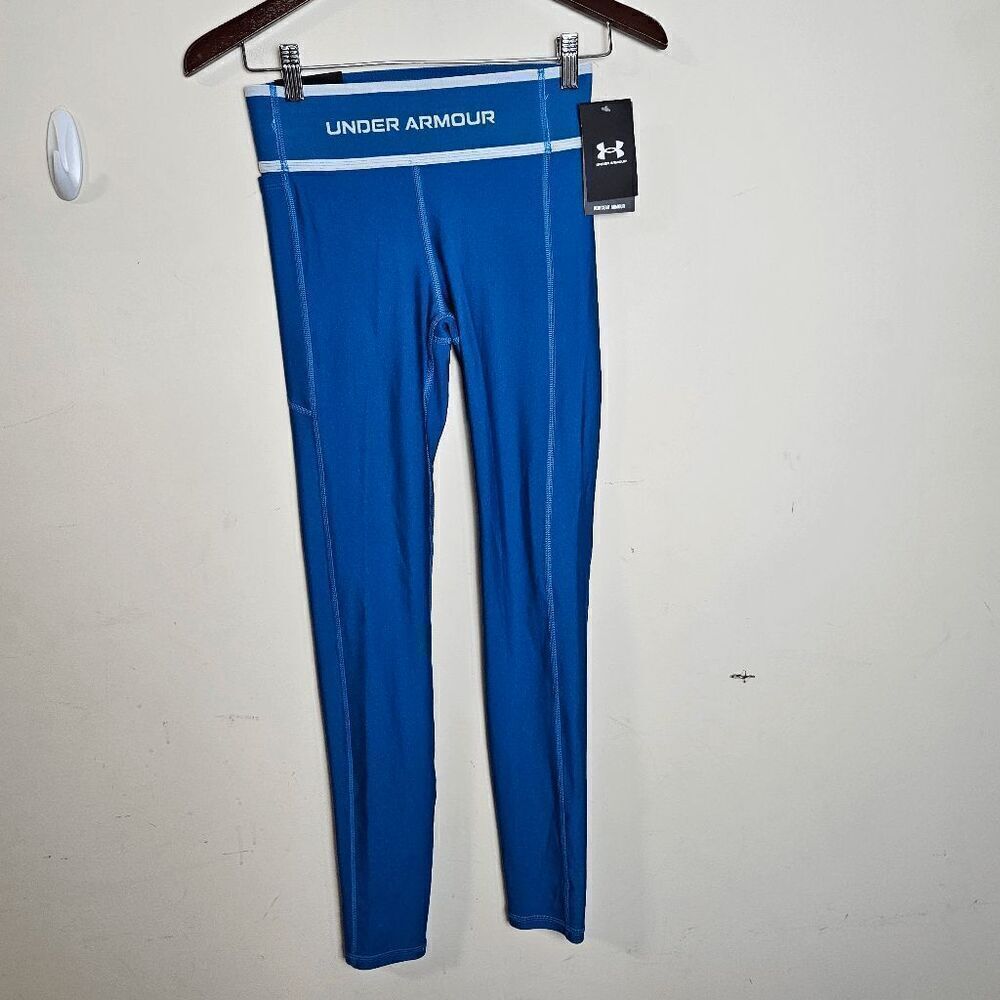 Under Armour Heat Gear High Rise Full Length Leggings 1369898 NWT Women's Blue S